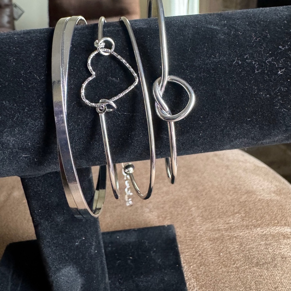 Elegant Silver Bangle Set